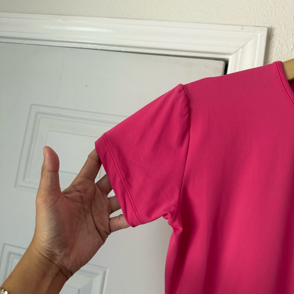 FENDI vintage pink knit crew neck short sleeve boxy cropped baby tee t-shirt - Picture 2 of 8